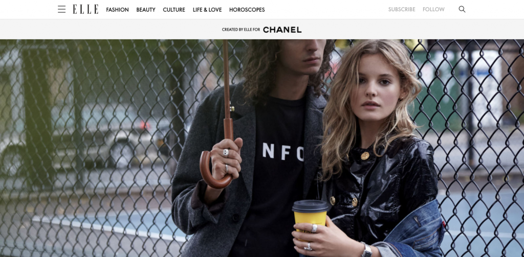 Luxury ads in native, Chanel: Girl meets boy: Modern Menswear-Inspired Dressing