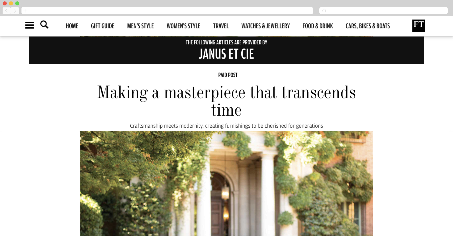 janus et cie with financial times