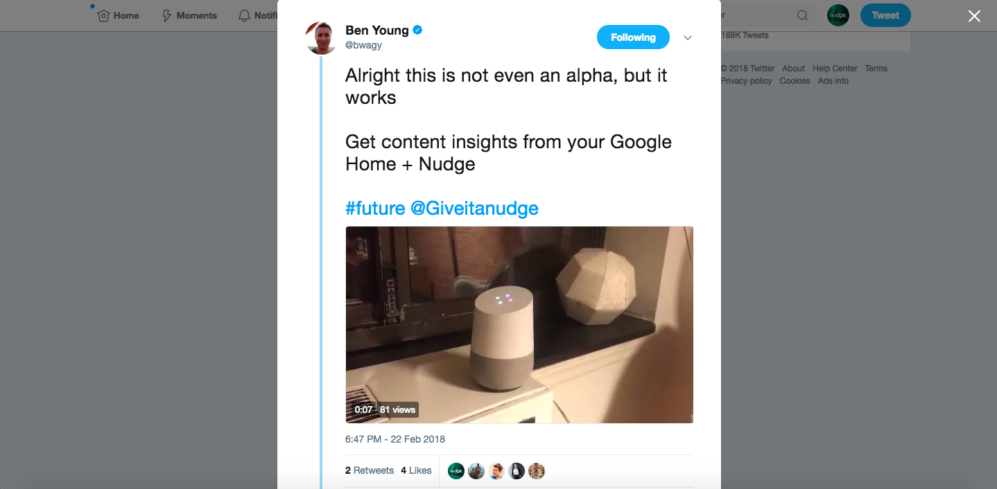 Get content insights from your Google Home + Nudge