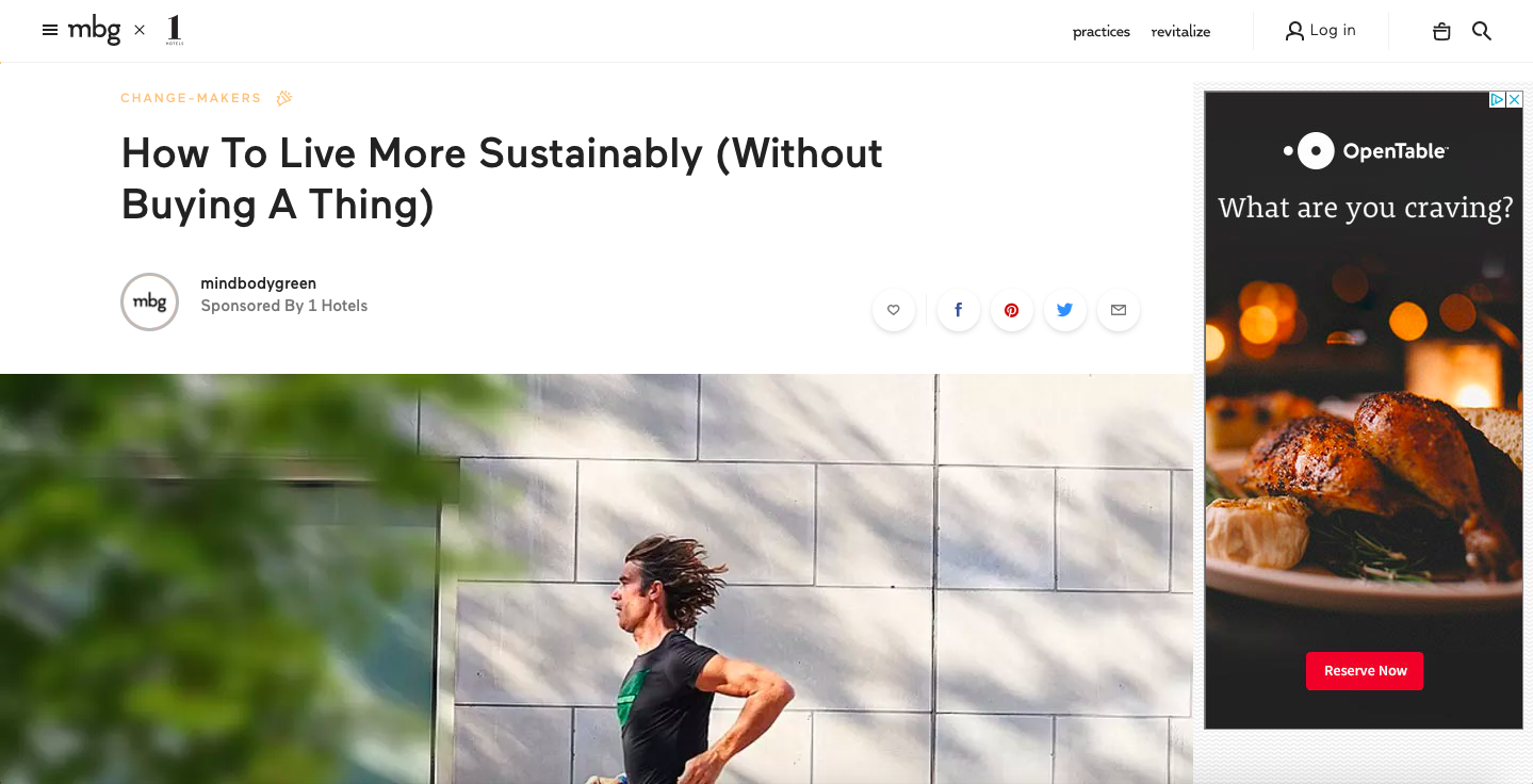 1-Hotels + mindbodygreen, How To Live More Sustainably (Without Buying A Thing)