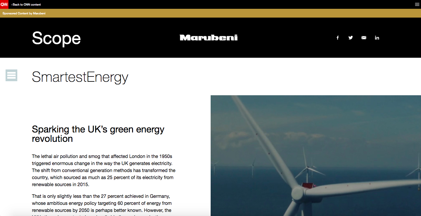 Marubeni + CNN, Sparking the UK’s green energy revolution