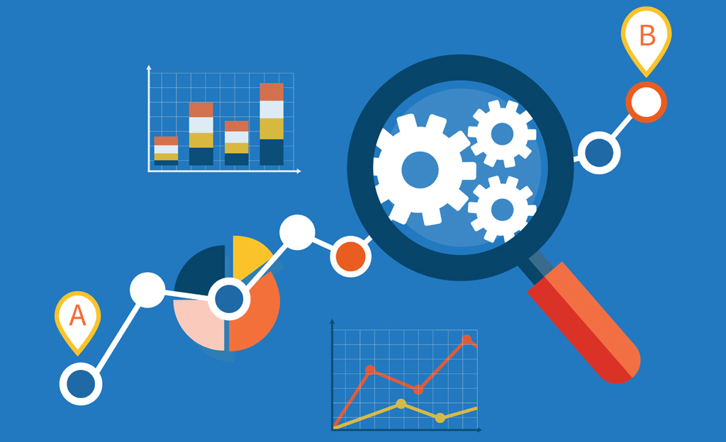 Magnifying glass signifying the act of analysing data