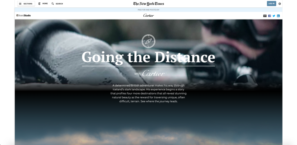 NYT + Cartier, Going The Distance