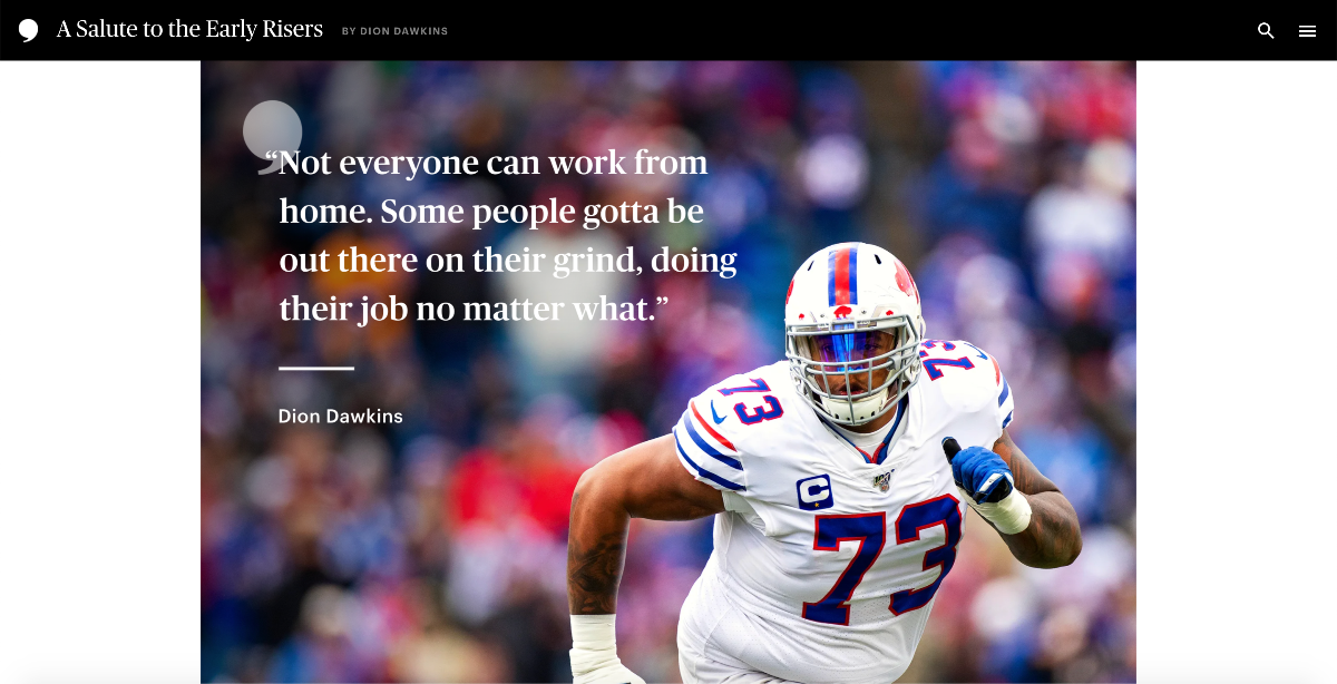 Branded content by Buffalo Bills on The Player’s Tribune